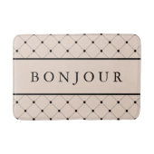 Bonjour Light Pink and Black Parisian Style Badmat (Voorkant)