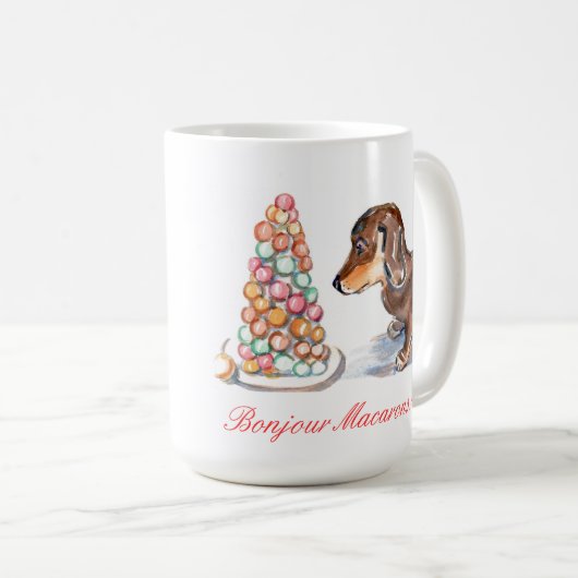 Bonjour Macarons Mok (Voorkant rechts)