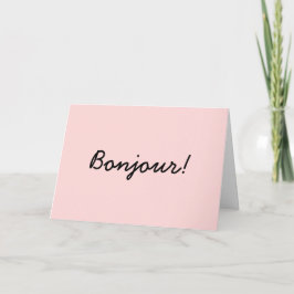 Bonjour Modern Script Crème Ivoor Ontwerp Kaart