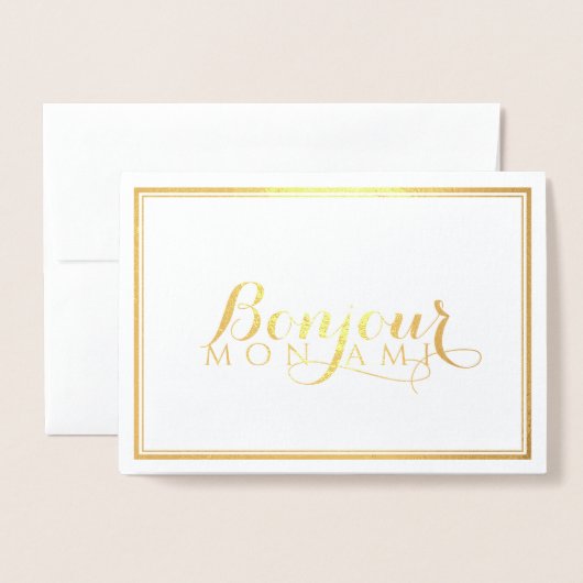 Bonjour Mon Ami Frans Folie Kaarten (Voorkant met envelop)