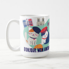 Bonjour Mon Amour | French Culture Cats Gift Koffiemok