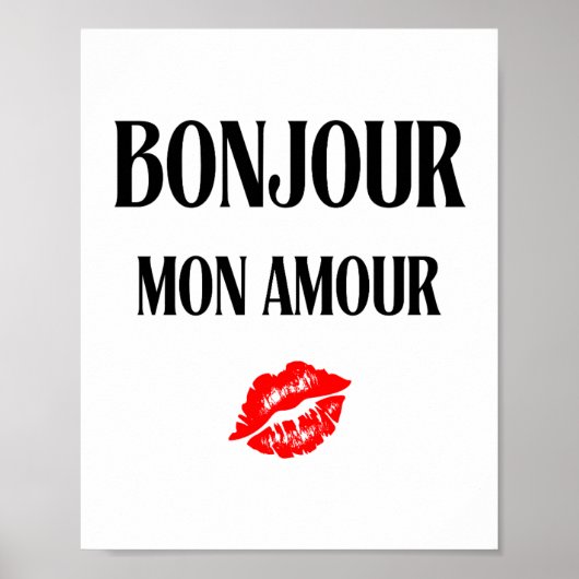 Bonjour Mon Amour Poster Print (Voorkant)