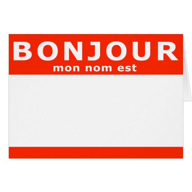 BONJOUR mon nom est (Voorkant Horizontaal)