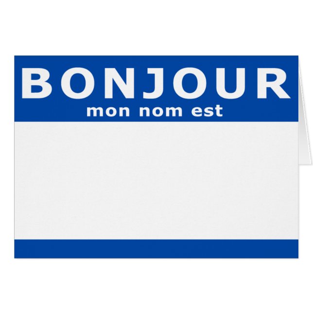 BONJOUR mon nom est (Voorkant Horizontaal)