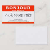 BONJOUR mon nom est Visitekaartje (Voorkant / Achterkant)
