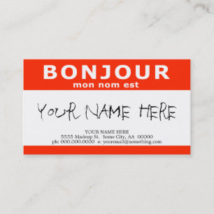 BONJOUR mon nom est Visitekaartje
