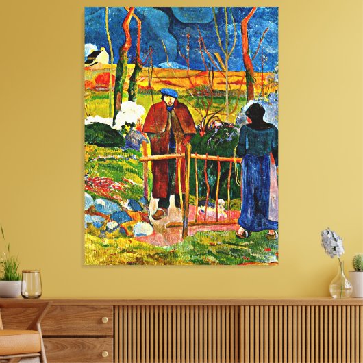 Bonjour, monsieur van Paul Gauguin Canvas Afdruk (Insitu (Woonkamer))