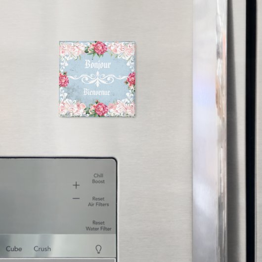 Bonjour Mooie romantische franse Aangepaste tekst Magneet (Insitu (Koelkast))