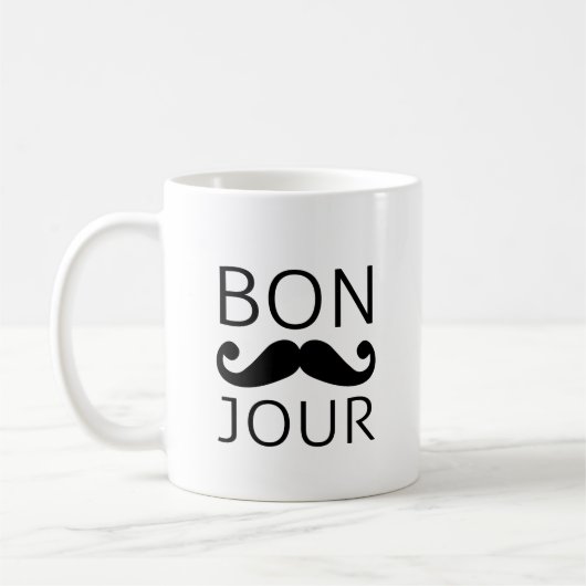 Bonjour mustache koffiemok (Links)