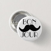 BONJOUR Mustache Ronde Button 3,2 Cm (Voorkant /achterkant)