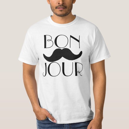 BONJOUR Mustache T-shirt (Voorkant)