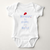 Bonjour My Name Red Beret Schattige Frans Oui baby Romper (Voorkant)