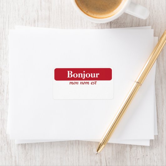 Bonjour Naam Tags Etiket (Insitu)