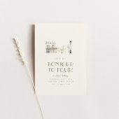 Bonjour naar vier Franse verjaardagsfeestjes Kaart