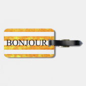 Bonjour Oranje streep Bokeh Bagagelabel (Achterkant horizontaal)