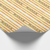Bonjour Oranje streep Bokeh Cadeaupapier (Hoek)