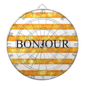 Bonjour Oranje streep Bokeh Dartbord (Voorkant)