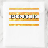 Bonjour Oranje streep Bokeh Rechthoekige Sticker (Tas)