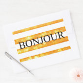 Bonjour Oranje streep Bokeh Rechthoekige Sticker (Envelop)