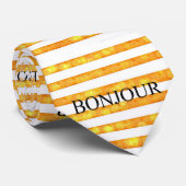 Bonjour Oranje streep Bokeh Stropdas (Opgerold)
