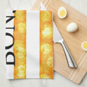 Bonjour Oranje streep Bokeh Theedoek (Quarter Fold)