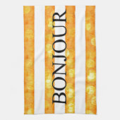 Bonjour Oranje streep Bokeh Theedoek (Verticaal)