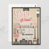 Bonjour Paris  Briefkaart (Voorkant / Achterkant)