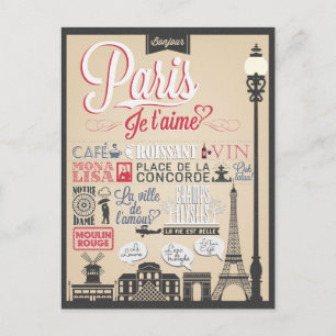 Bonjour Paris  Briefkaart