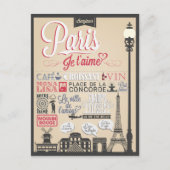 Bonjour Paris  Briefkaart (Voorkant)
