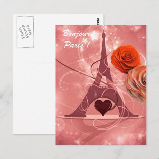 Bonjour Paris. Briefkaart (Voorkant / Achterkant)