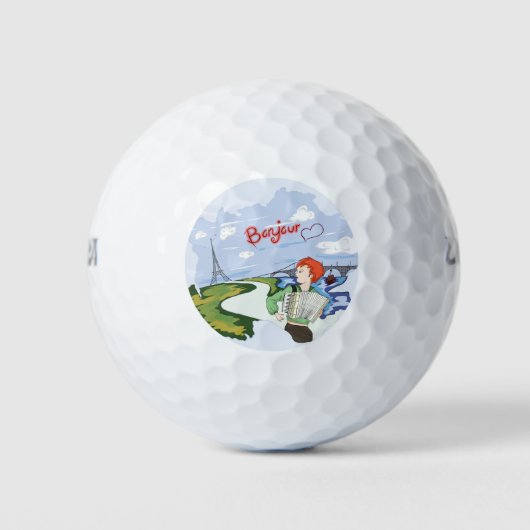 Bonjour Paris Drawing Golfballen (Voorkant)