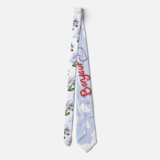 Bonjour Paris Drawing Stropdas (Achterkant)