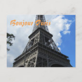 Bonjour Paris Eiffel Tower Close-up foto Briefkaart (Voorkant)