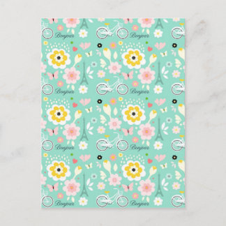 Bonjour Paris Eiffel Tower Design Briefkaart