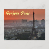 Bonjour Paris Eiffel Tower European Art