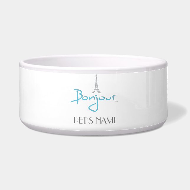 "Bonjour, Paris & Eiffel Tower" —  Voerbakje (Voorkant)