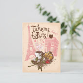  Bonjour Paris Eiffeltoren Arc de Triomphe Briefkaart (Staand voorkant)