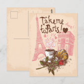  Bonjour Paris Eiffeltoren Arc de Triomphe Briefkaart (Voorkant / Achterkant)