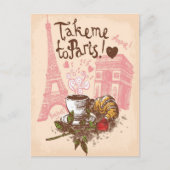  Bonjour Paris Eiffeltoren Arc de Triomphe Briefkaart (Voorkant)