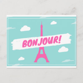 Bonjour Paris France Eiffel Tower afbeelding brief Briefkaart