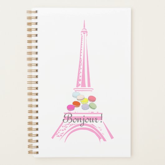 Bonjour Paris Franse Macaron Eiffeltoren Planner (Voorkant)