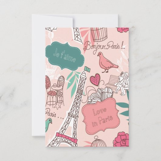 Bonjour Paris Holiday & Seasonal Briefkaart (Voorkant)