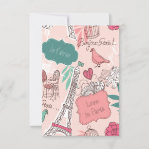 Bonjour Paris Holiday & Seasonal Briefkaart