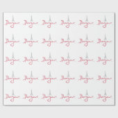 Bonjour Paris met Eiffeltoren Cadeaupapier (Vlak)