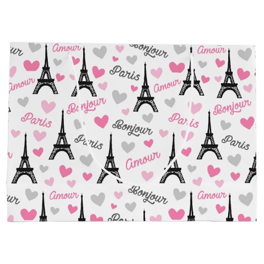 Bonjour Paris patrooncadeau Large Cadeautasje (Achterkant)