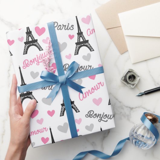 Bonjour Paris-patroonplaat Cadeaupapier (Geschenken)