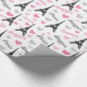 Bonjour Paris-patroonplaat Cadeaupapier (Hoek)