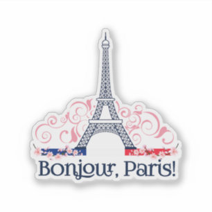 Bonjour Paris Schattige Parijse Design Sticker