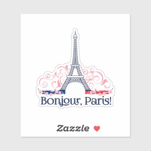 Bonjour Paris Schattige Parijse Design Sticker (Vel)