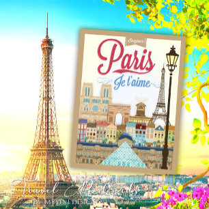  Bonjour Paris Travel Briefkaart